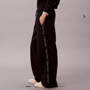 NWT Calvin Klein Logo Tape Black Sweatpants For Women Size XS